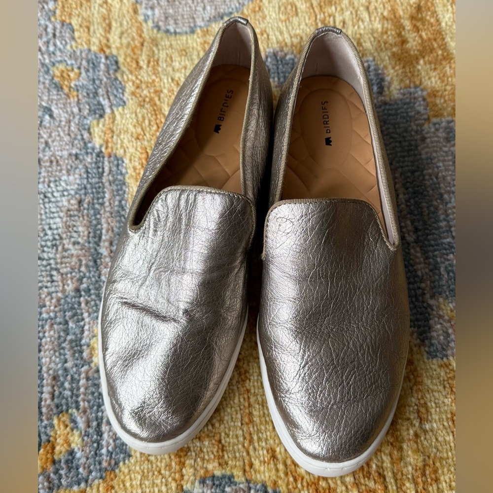 Birdies Gold Leather The Swift Slip On Sneaker 7.5